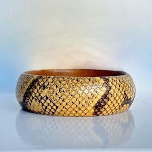 Vintage Snakeskin and Leather Bangle